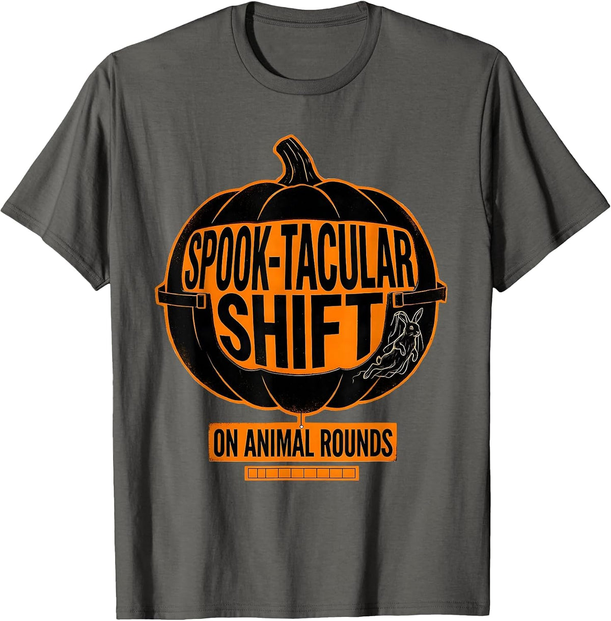 Spook-tacular Shift, On Animal Rounds Funny Vet Tech T-Shirt - Asphalt Grey