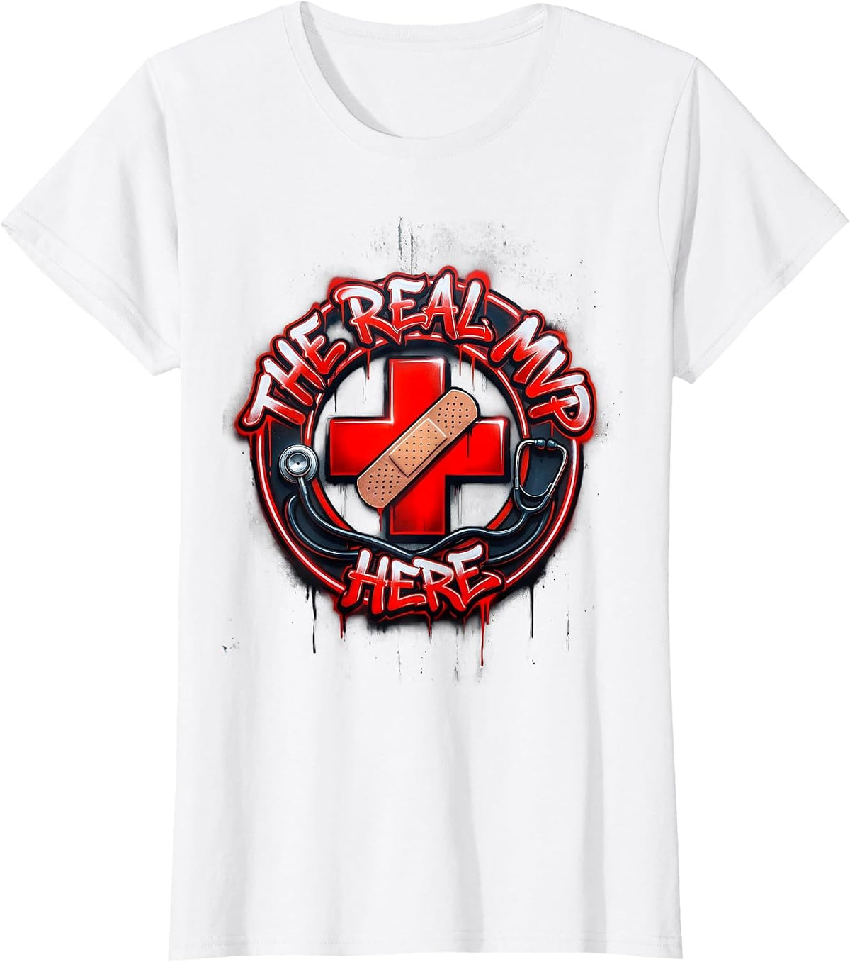 School Nurse The Real MVP Here Design T-Shirt - White