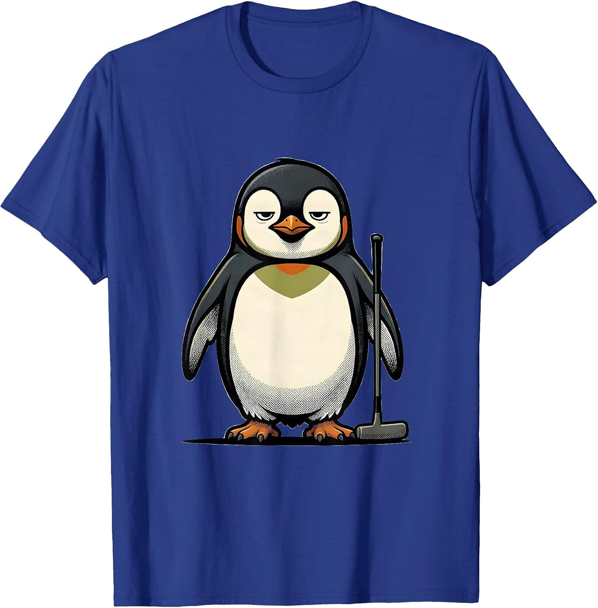 Men's Flight Was Never An Option Penguin Mascot Logo Novelty Humor T-Shirt - Royal Blue