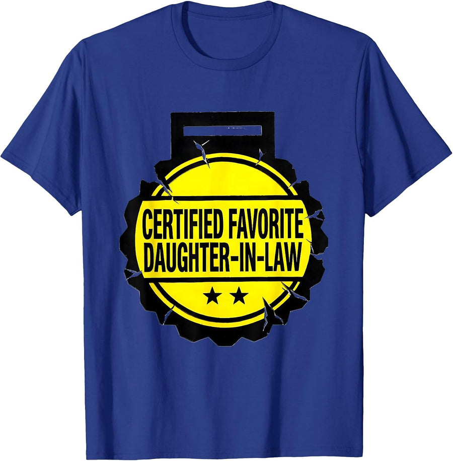 Certified Favorite Daughter-In-Law Funny Family Humor T-Shirt - Royal Blue