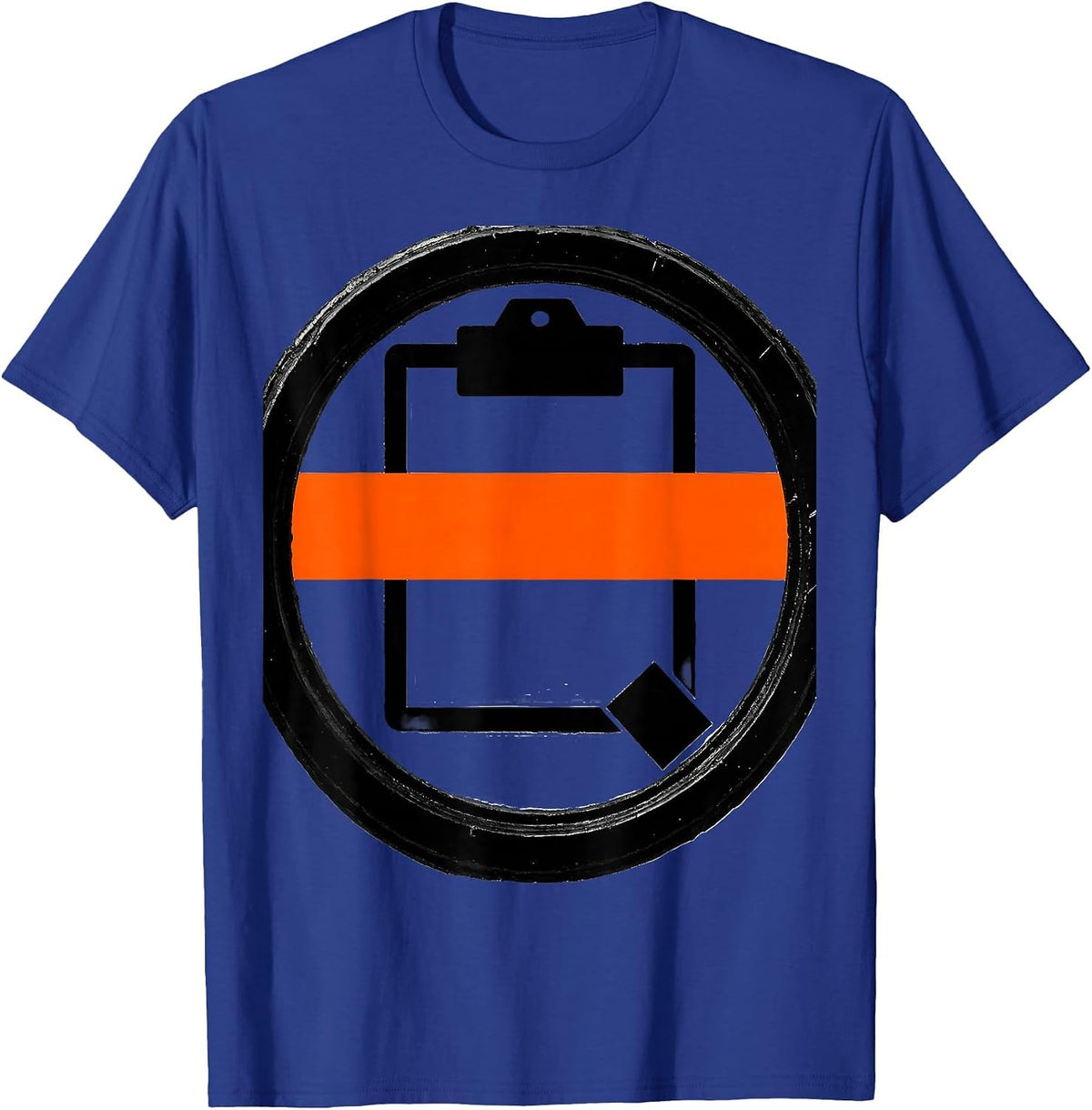 Brutalist Work Order Seal Ring Deadpan Tradesperson Humor T-Shirt - Royal Blue