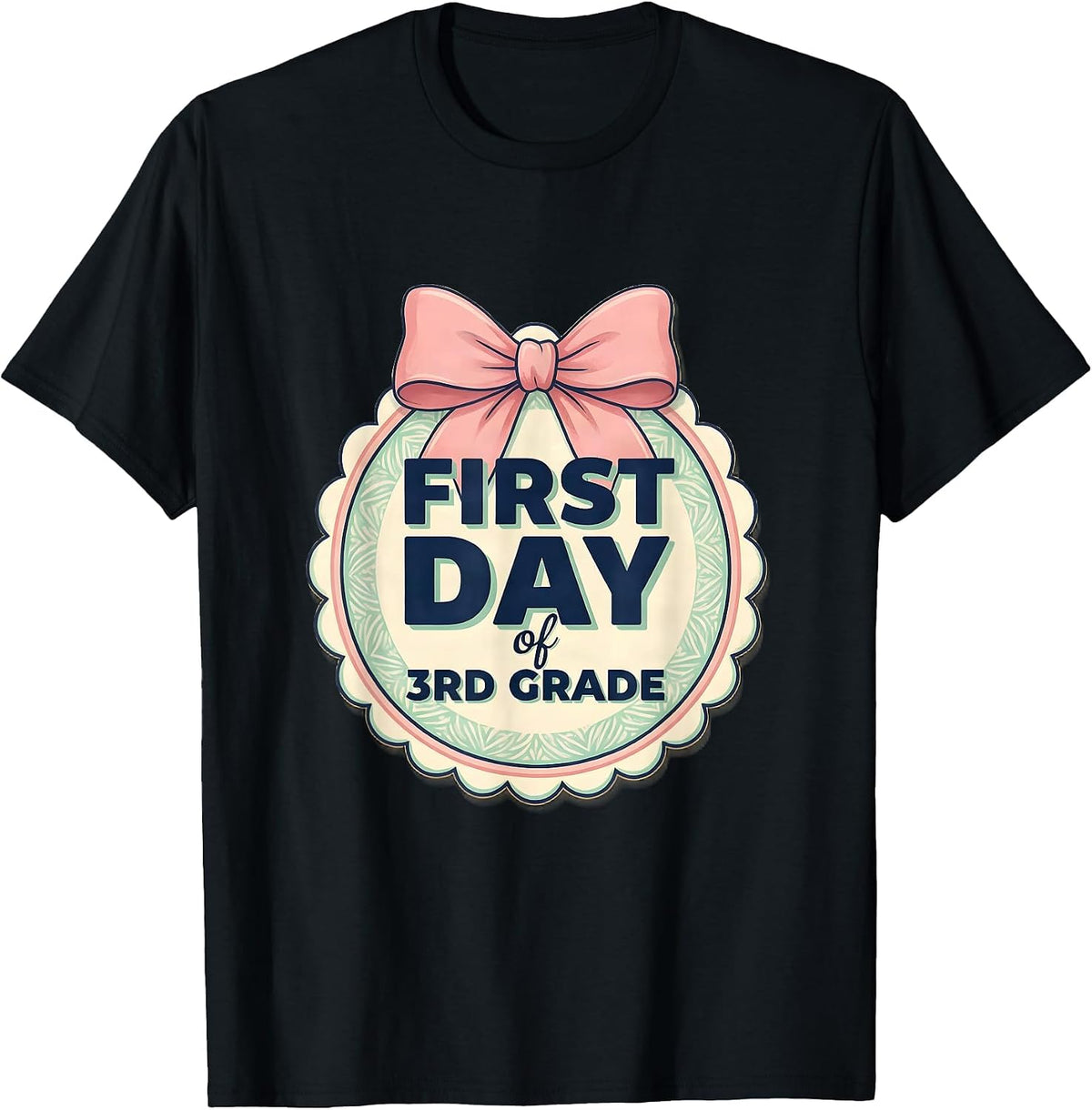 Men's First Day Of 3rd Grade Coquette Bow Back To School Girl T-Shirt - Black