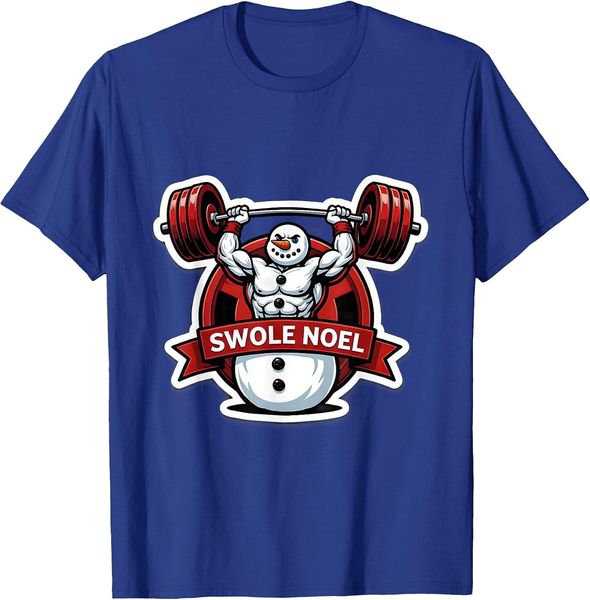 Men's Swole Noel Funny Christmas Gym Bodybuilding Workout T-Shirt - Royal Blue
