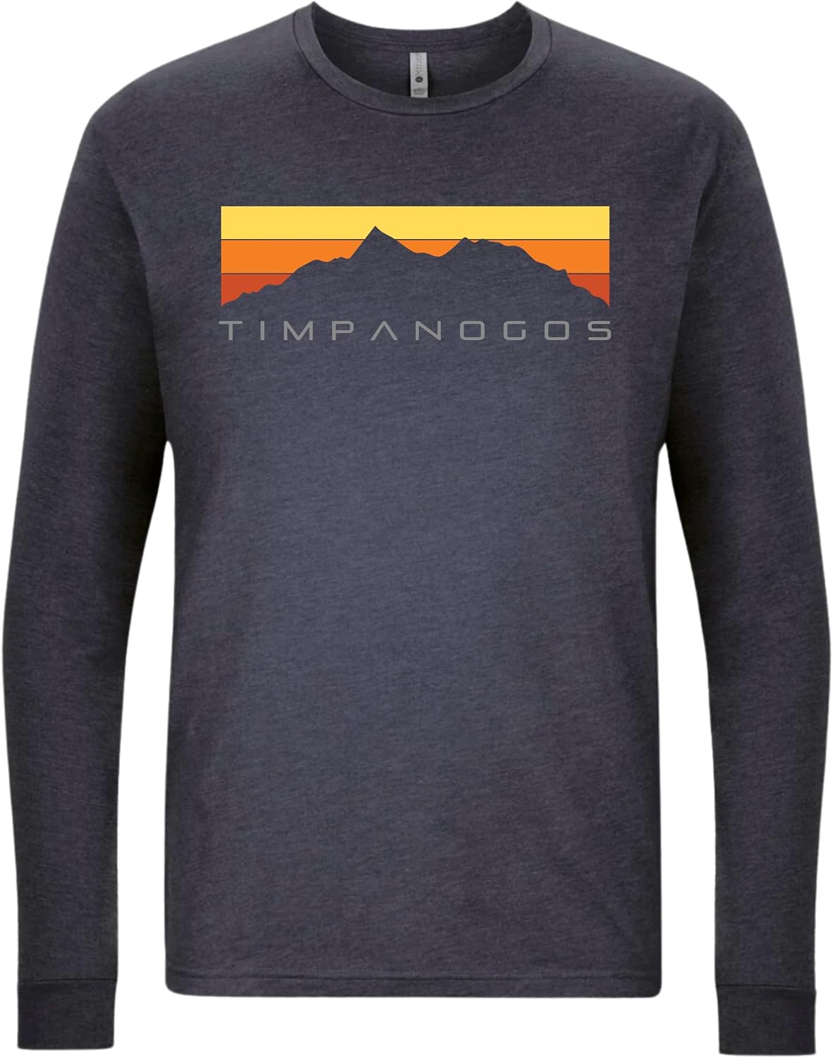 Timpanogos Hiking Co. Retro Mountain Classic Warm Vintage Premium Long Sleeve T-Shirt - Heather Navy