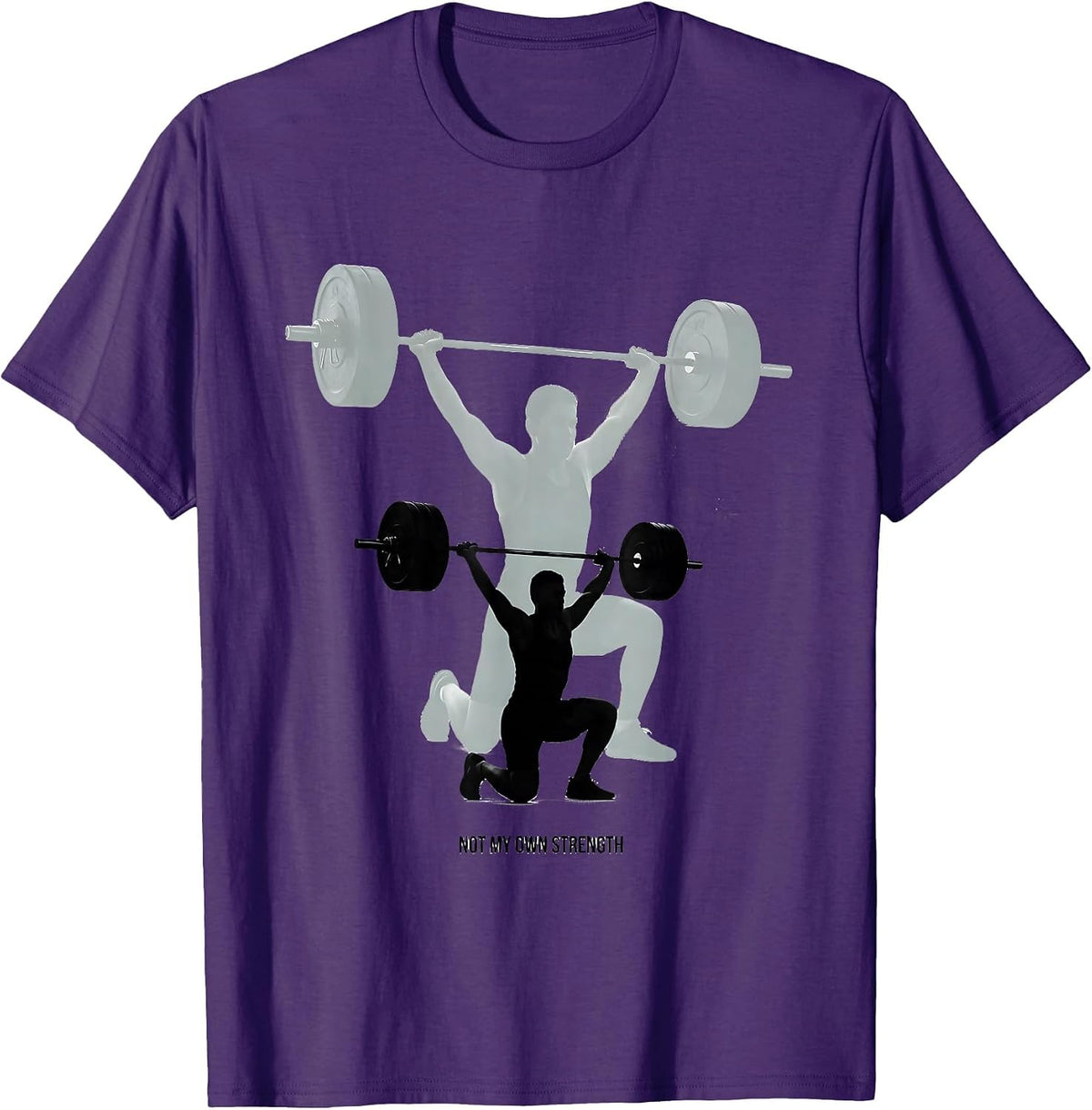 Men's Not My Own Strength Faith Fitness Gym Christian Lifter T-Shirt - Purple