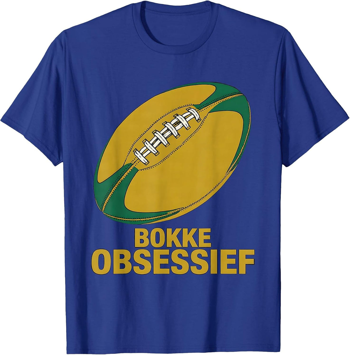 Men's Bokke Obsessief Rugby Fan South African Bokke Pride T-Shirt - Royal Blue