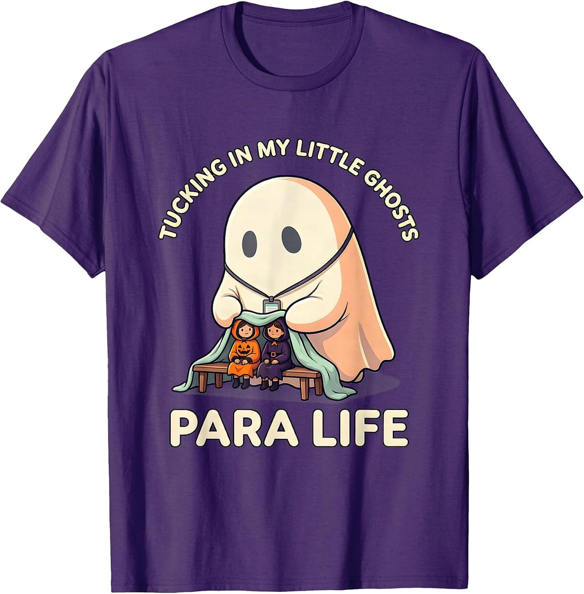Tucking In My Little Ghosts Para Life Cute Kawaii T-Shirt - Purple