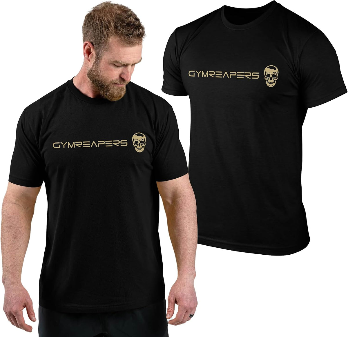 Gymreapers Moisture Wicking Short Sleeve T-Shirt for Men - Crew Neck Workout Shirts - Casual Gym Cotton Everyday Tee -