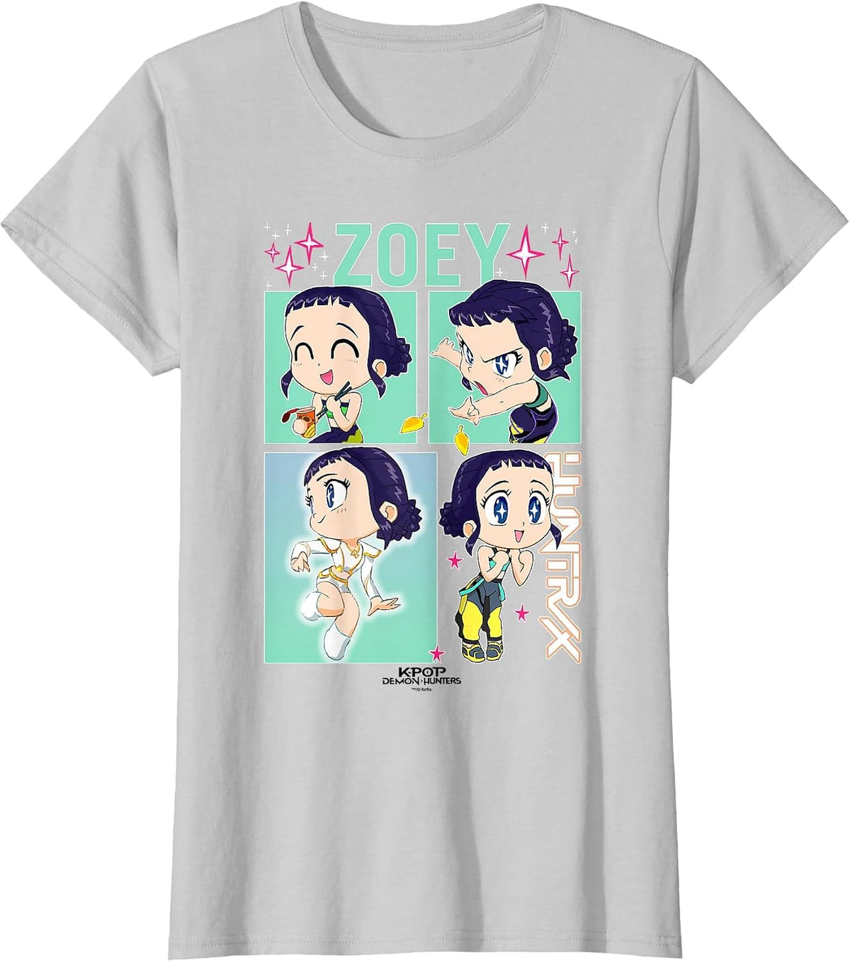 Kpop Demon Hunters Zoey HUNTR/X Officially Licensed T-Shirt - Silver Grey