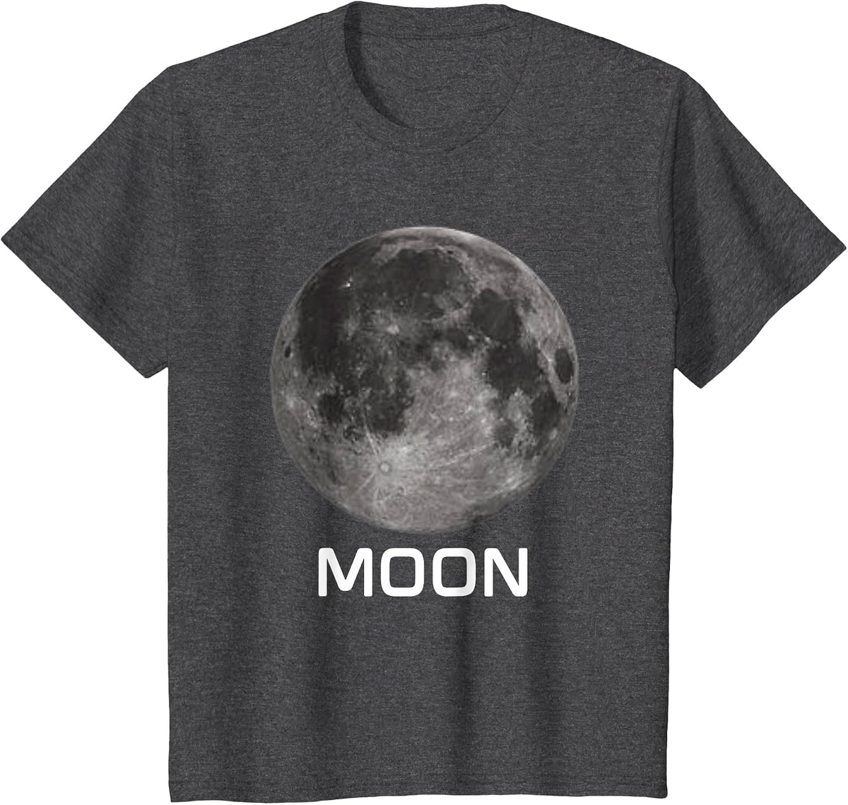 Solar System Earth Moon Outer Space T-Shirt - Dark Heather Grey