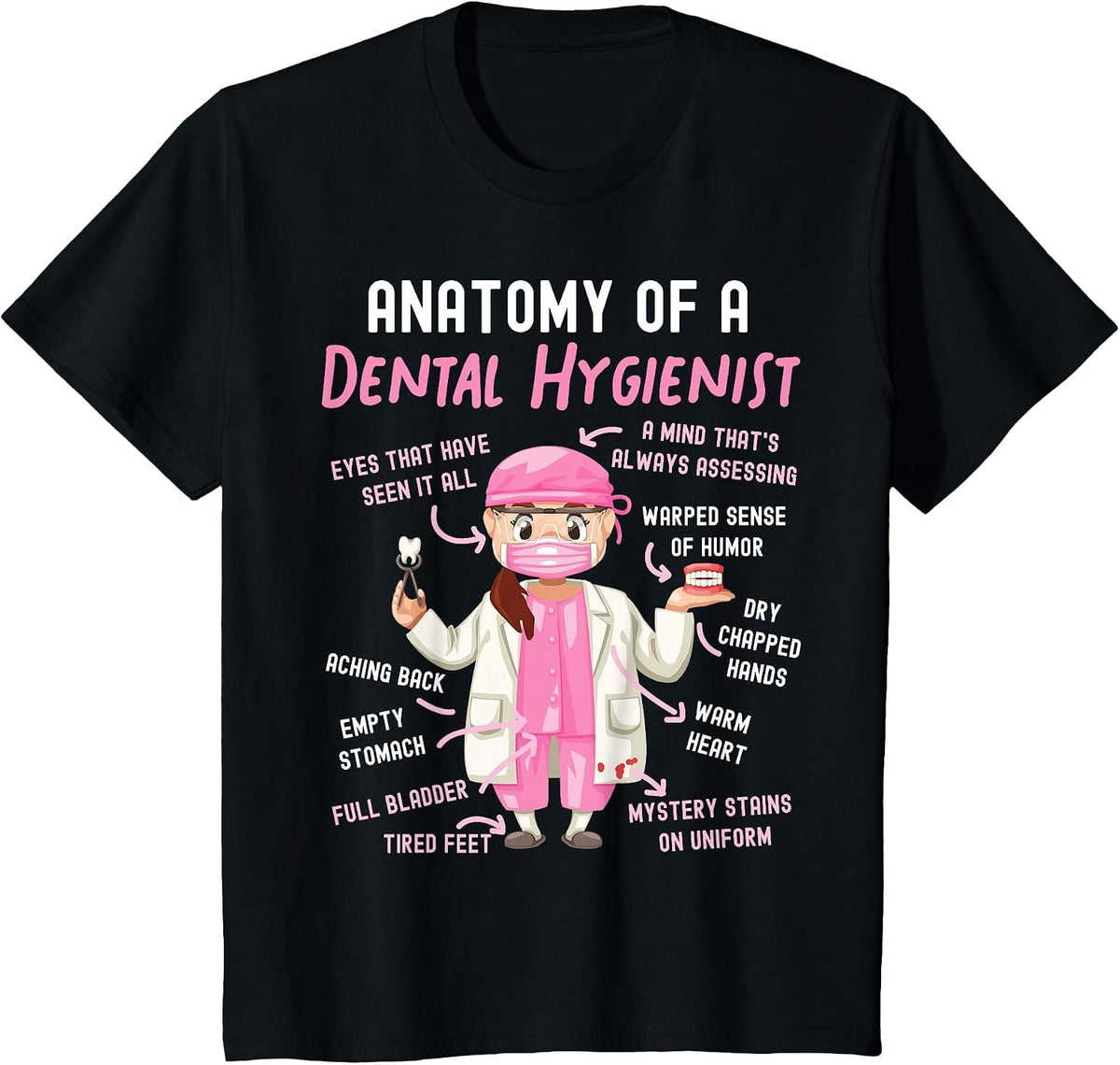 Dental Hygienist Anatomy T-Shirt - Black