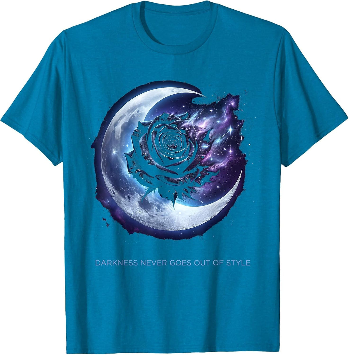 Darkness Never Goes Out of Style Goth Design T-Shirt - Sapphire Blue