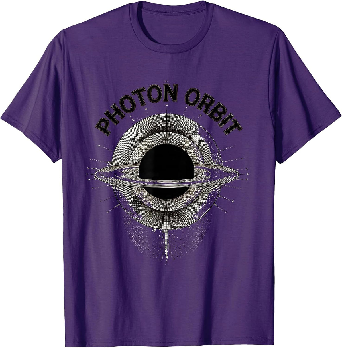 Men's Photon Orbit Crosshatch Etching Astrophysics Physics Student T-Shirt - Purple