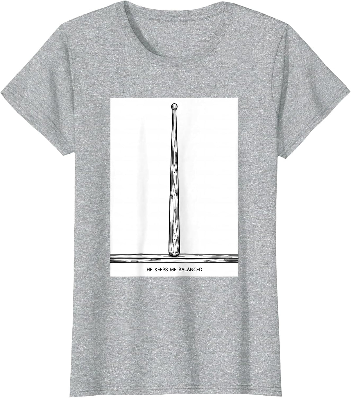He Keeps Me Balanced Faith Christian Drummer Worship T-Shirt - Heather Grey