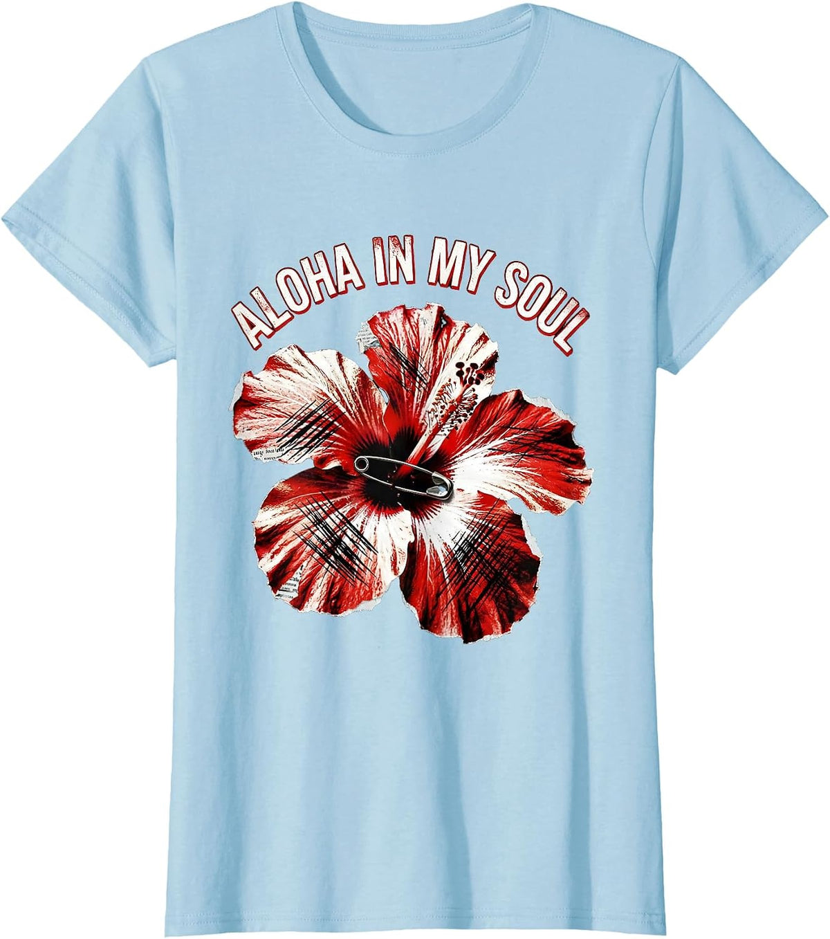 Aloha In My Soul Hawaiian Spirit Design T-Shirt - Baby Blue