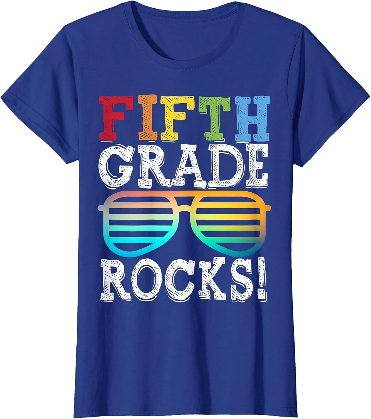 5th Grade Rocks Fifth Grade Squad Back to School Teacher T-Shirt - Royal Blue
