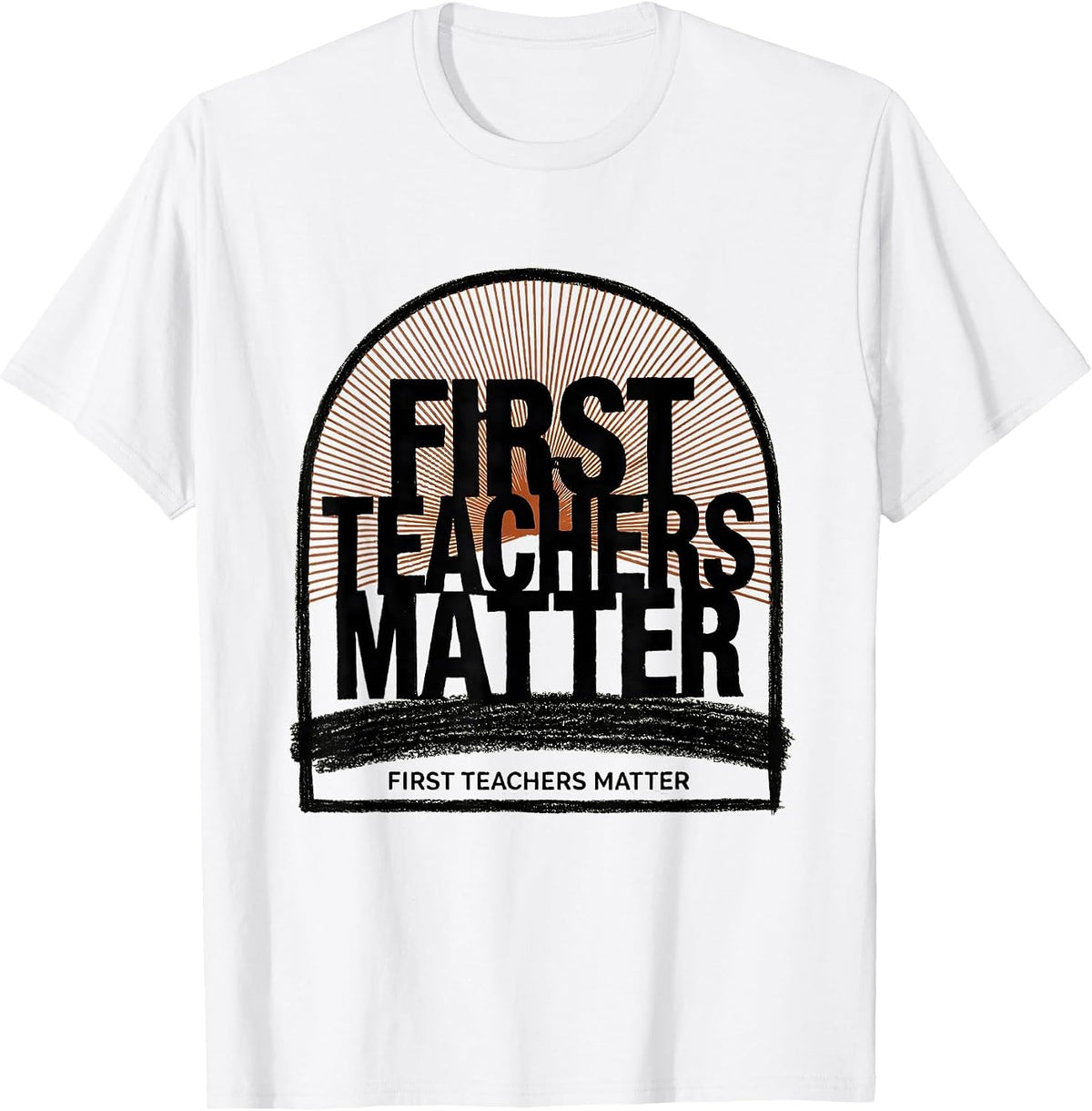 Men's First Teachers Matter Stencil Graphic Preschool Teacher T-Shirt - White