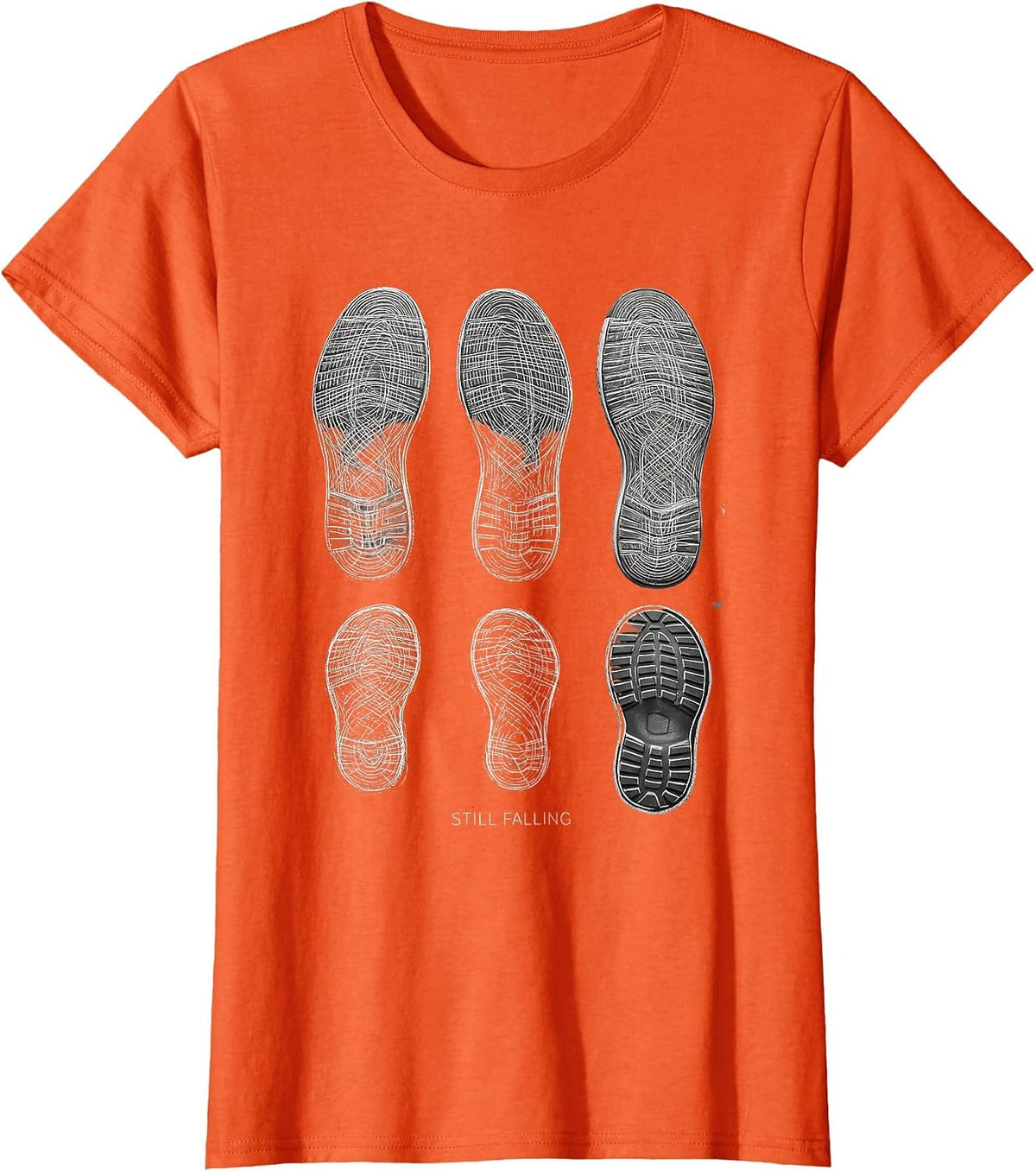 Still Falling Rock Climbing Bouldering Humor T-Shirt - Orange