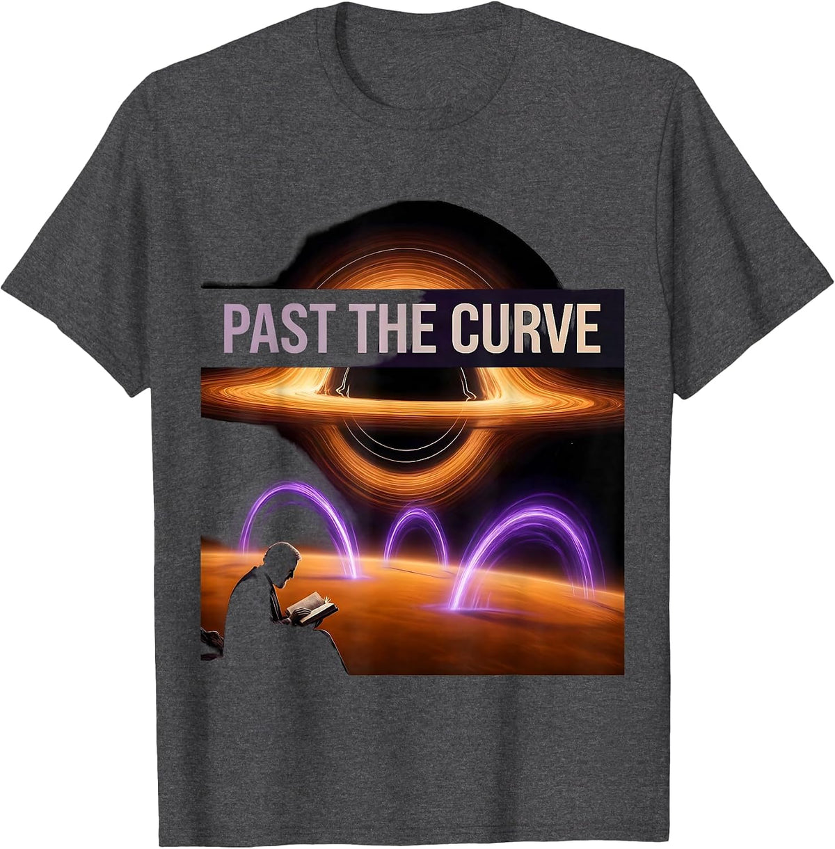 Past the Curve Astrophysics Science Education Physics Lover T-Shirt - Dark Heather Grey