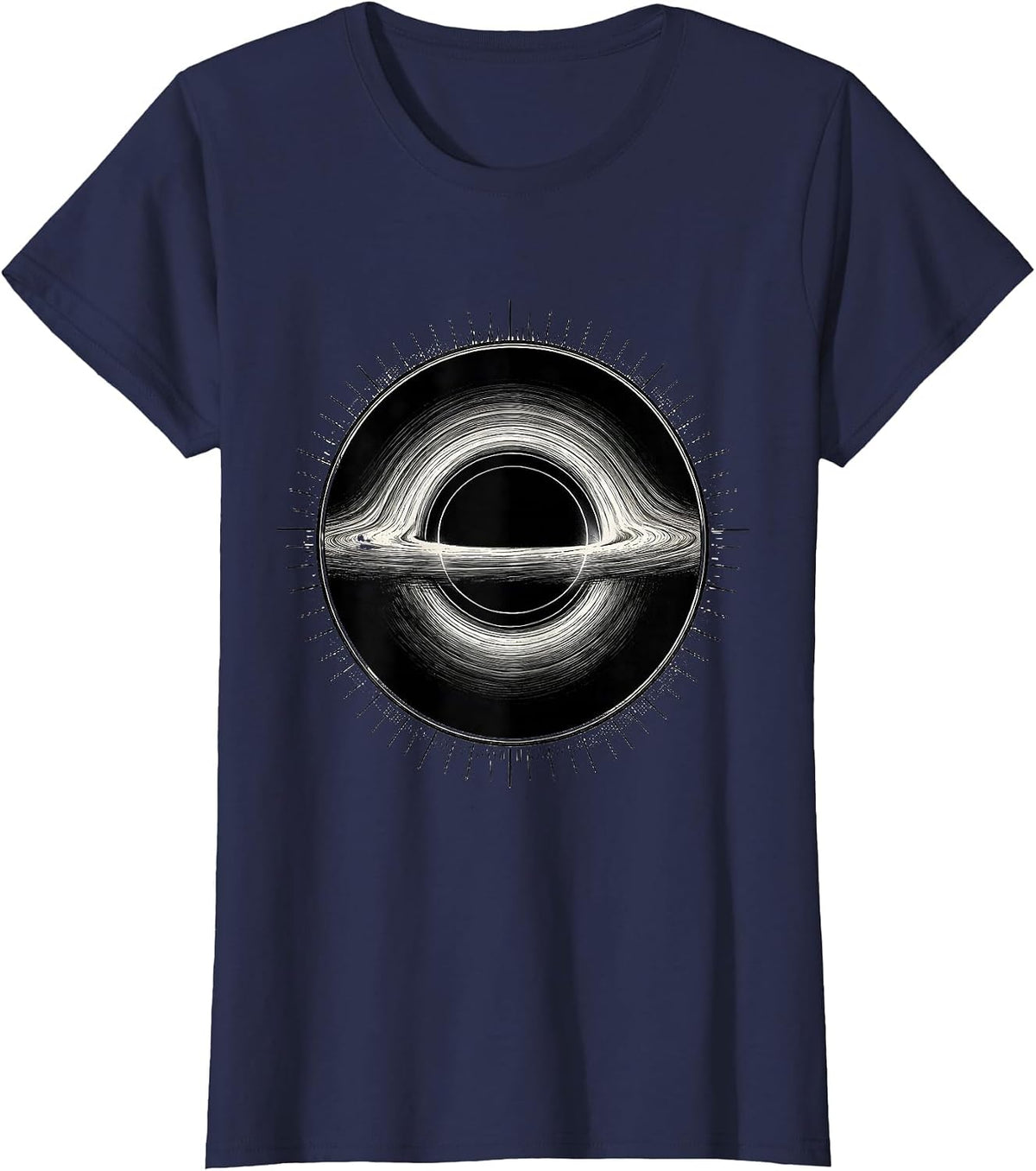 Women's Black Hole Physics Diagram Astrophysicist Space Science T-Shirt - Navy Blue