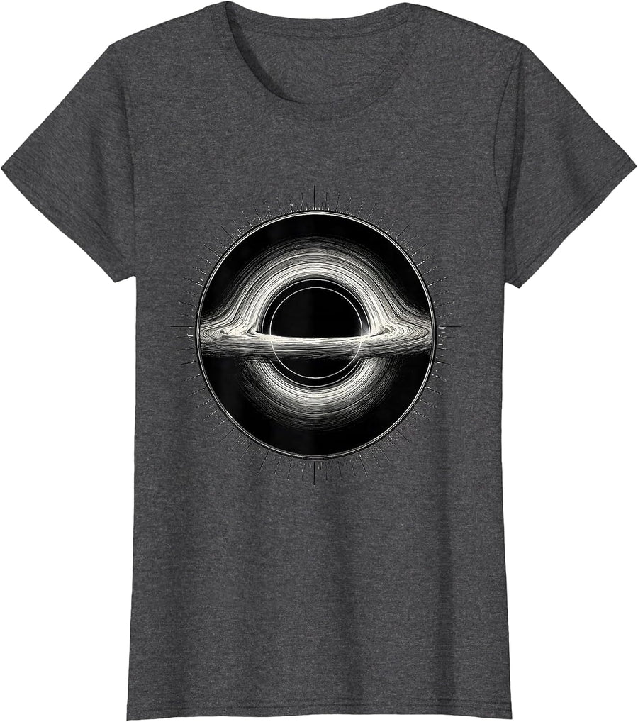 Women's Black Hole Physics Diagram Astrophysicist Space Science T-Shirt - Dark Heather Grey