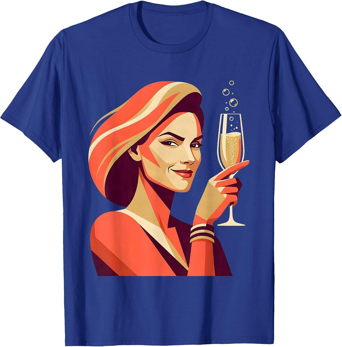 Sarcastic Solo Toast Champagne Celebration Art T-Shirt - Royal Blue