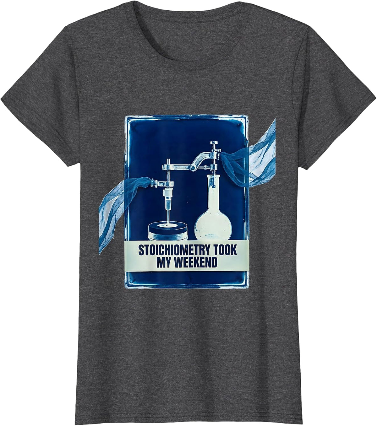 Women's Stoichiometry Took My Weekend Funny Chemistry Pun Science T-Shirt - Dark Heather Grey