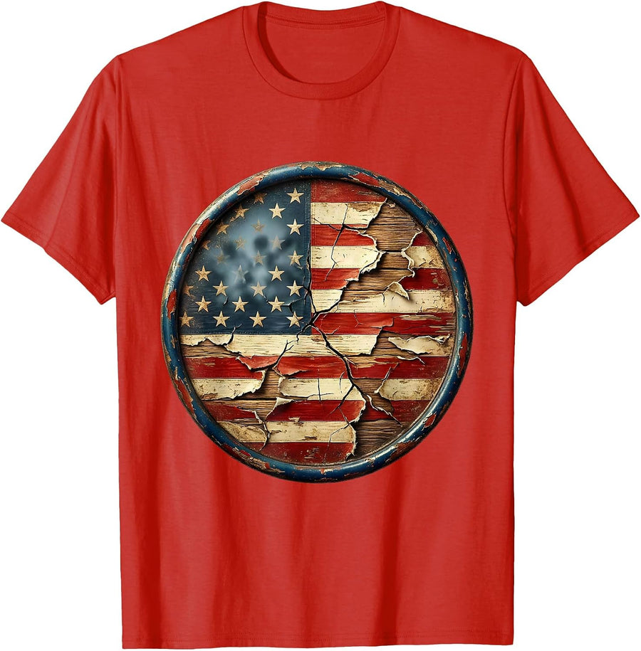 Men's We The People Bald Eagle Crowd Silhouette T-Shirt - Red
