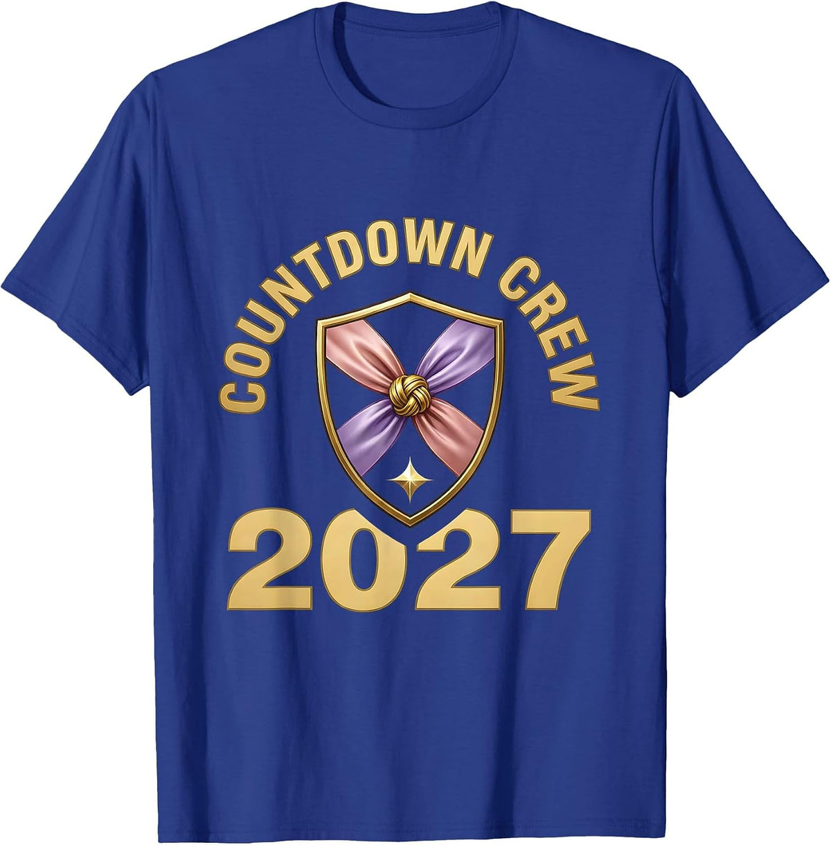 Countdown Crew 2027 Cute Party Top New Years Eve Matching T-Shirt - Royal Blue
