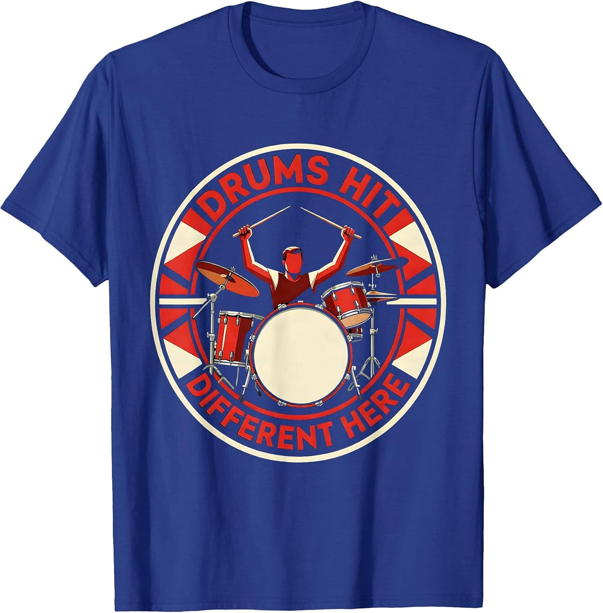 Drums Hit Different Band Music Graphic Design T-Shirt - Royal Blue
