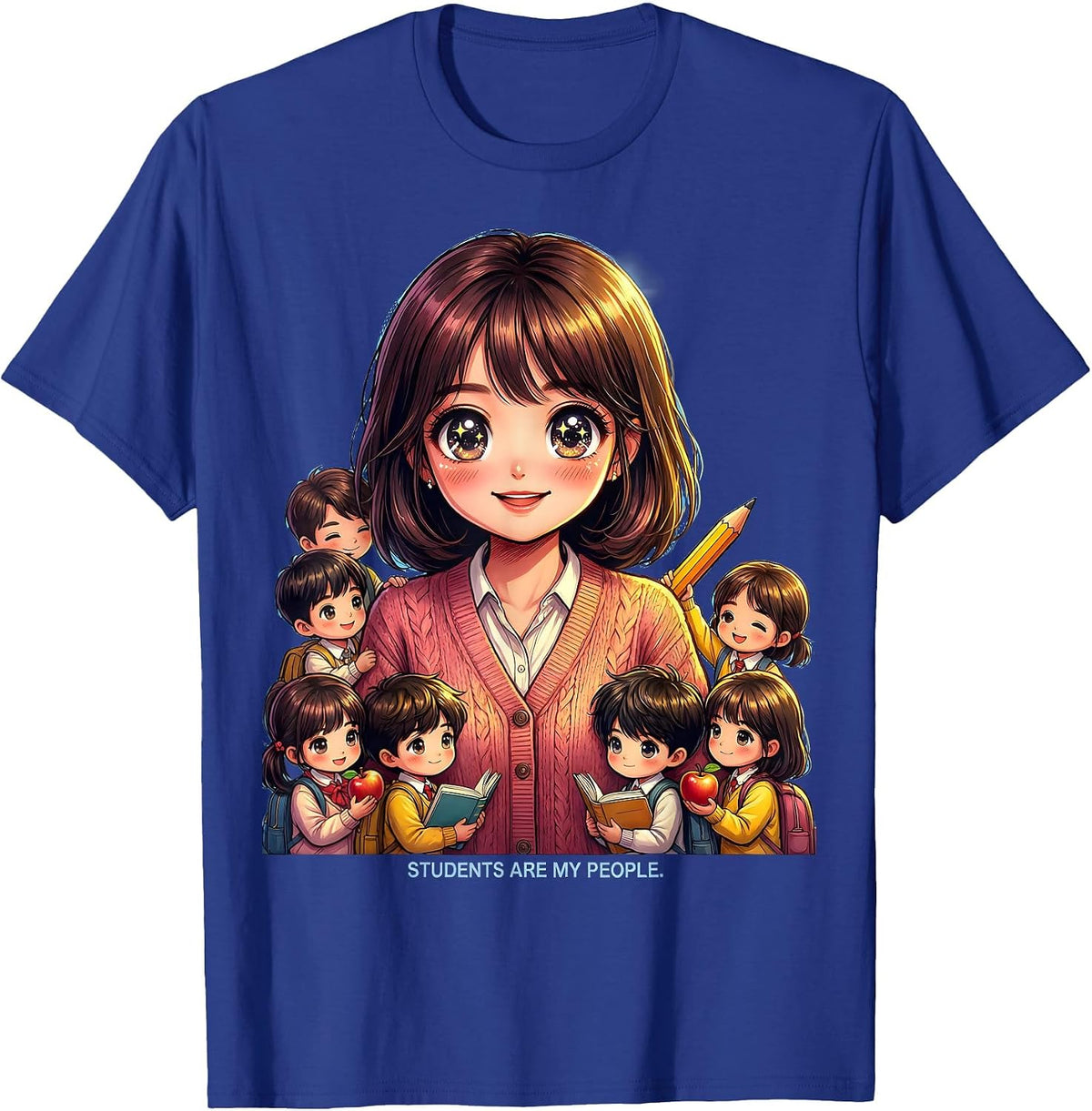 Students Are My People Elementary Teacher Design T-Shirt - Royal Blue