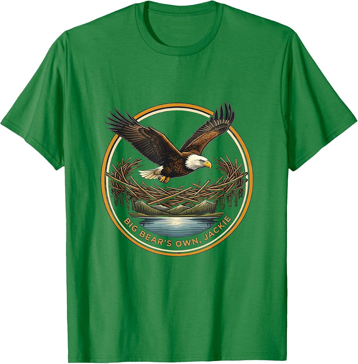 Men's Big Bear's Own Jackie Eagle Memorial Tribute Wildlife T-Shirt - Kelly Green