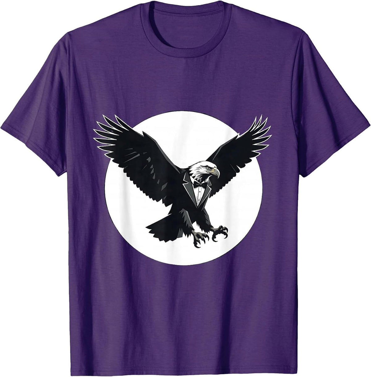Men's Eagle in Tuxedo Soaring Flight Graphic T-Shirt - Purple