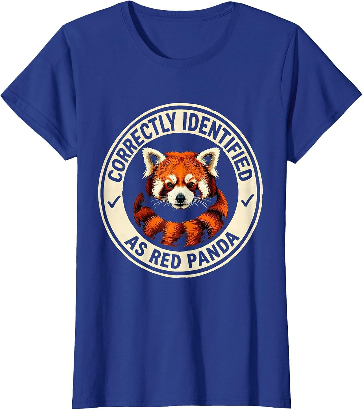 Women's Correctly Identified As Red Panda Funny Panda Lover Animal T-Shirt - Royal Blue