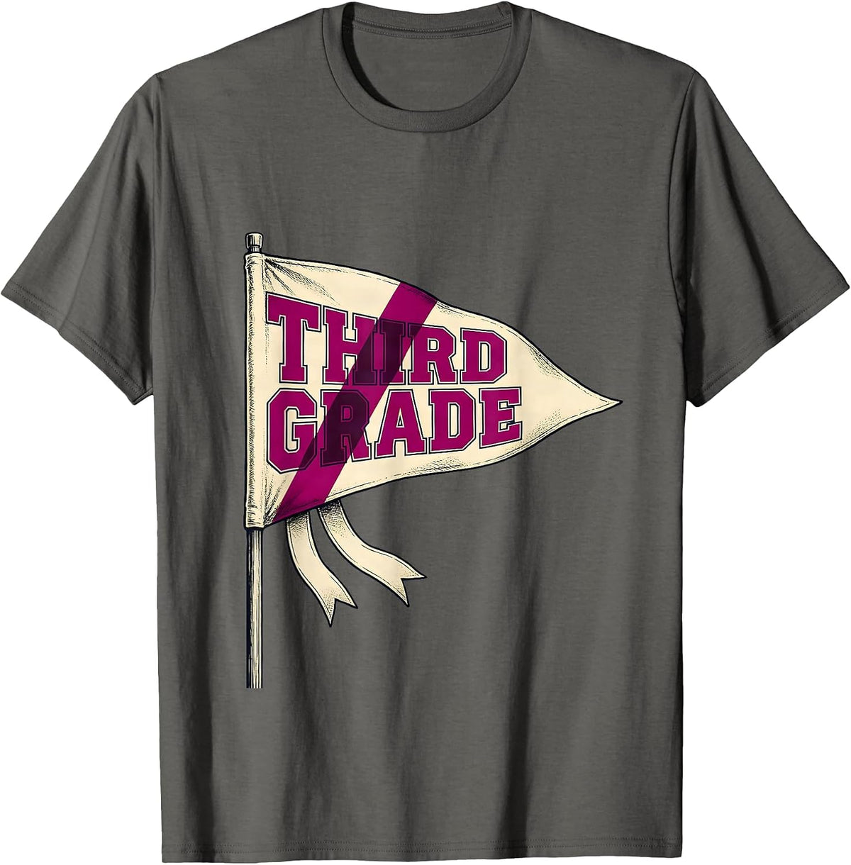 Men's Third Grade Cute Preppy Girls Back To School T-Shirt - Asphalt Grey