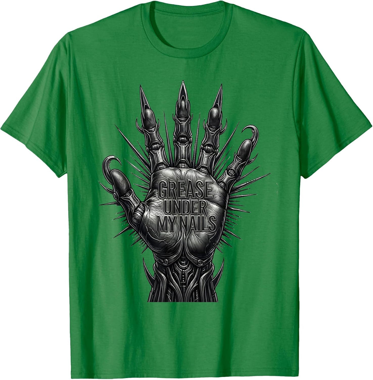 Men's Grease Under My Nails Blue Collar Pride Design T-Shirt - Kelly Green
