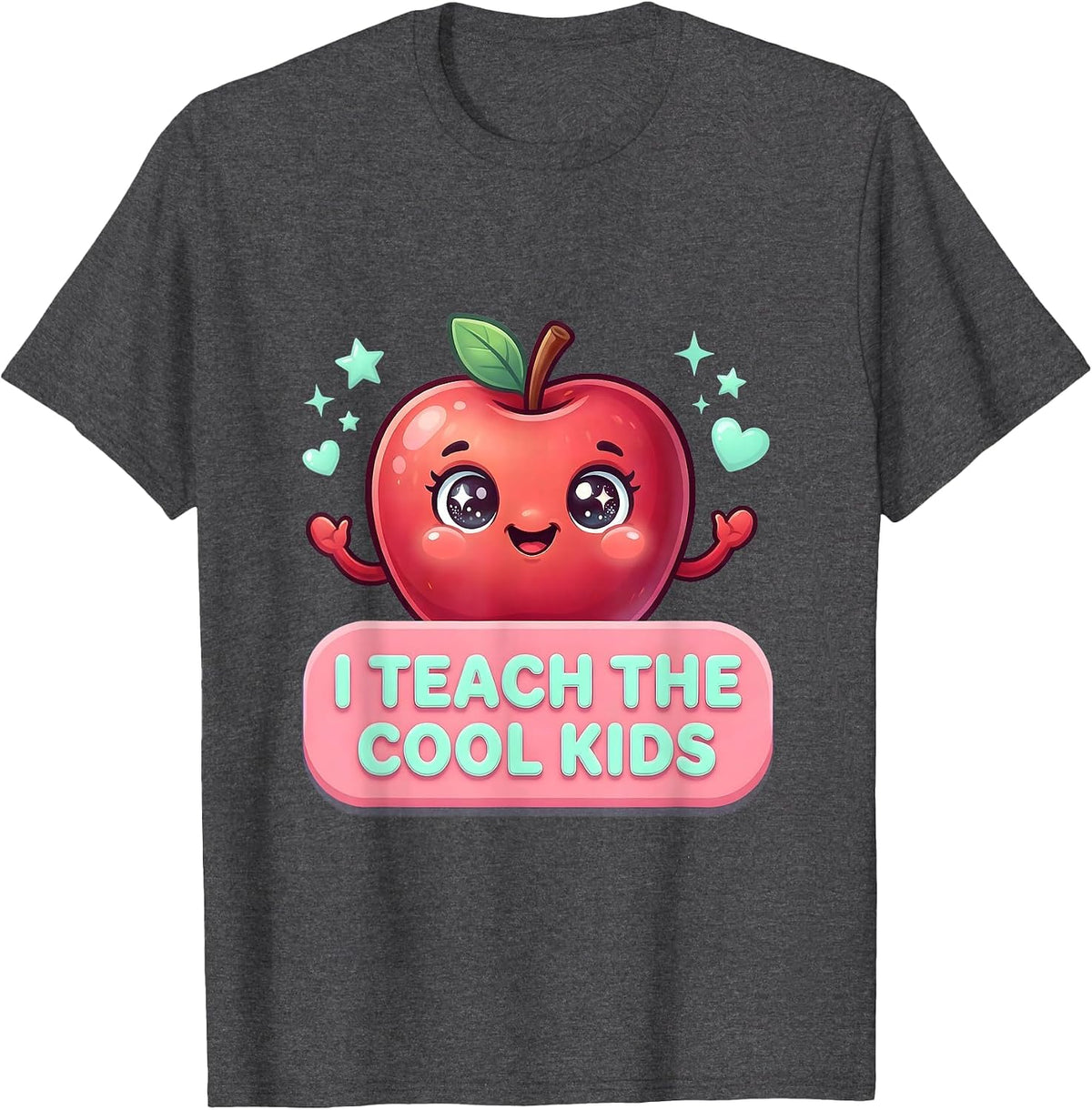I Teach The Cool Kids Kindergarten Teacher Design T-Shirt - Dark Heather Grey
