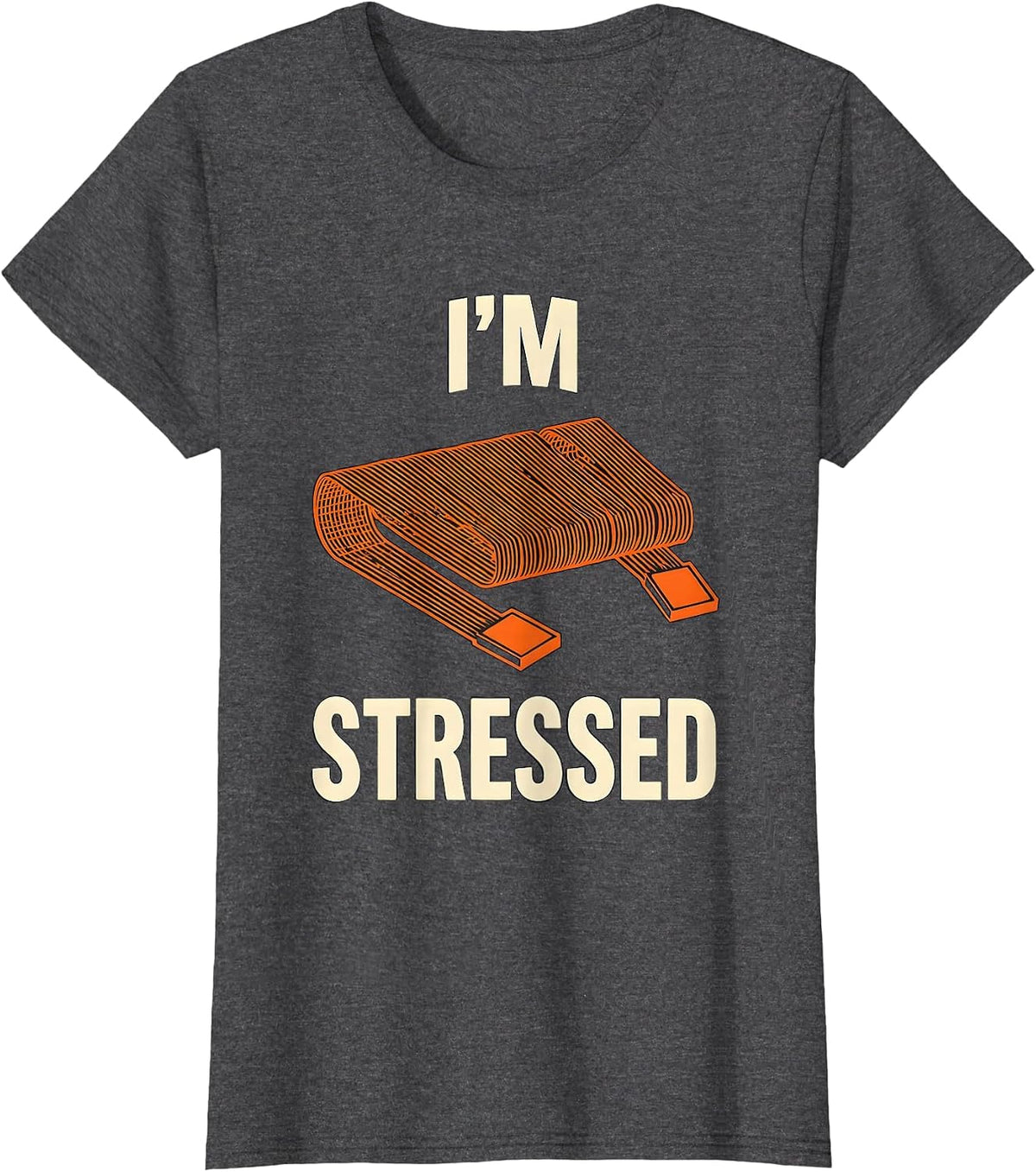 Women's I'M STRESSED Funny Tradesman Sarcastic Electrician Engineer T-Shirt - Dark Heather Grey