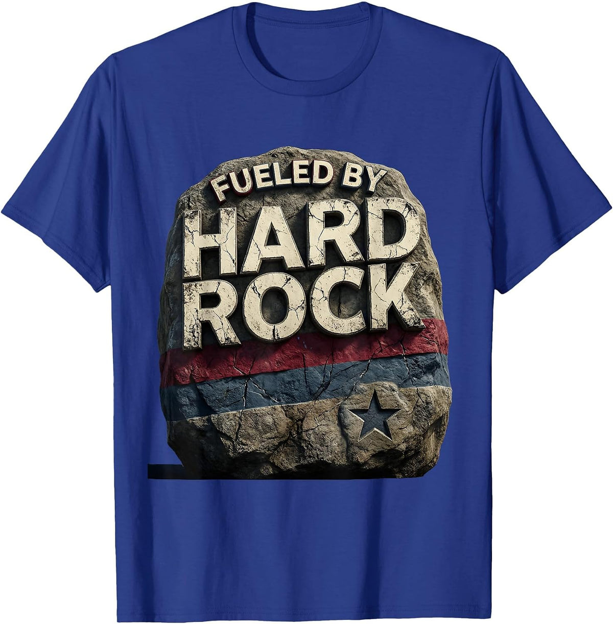 Fueled By Hard Rock Music Lover Design T-Shirt - Royal Blue