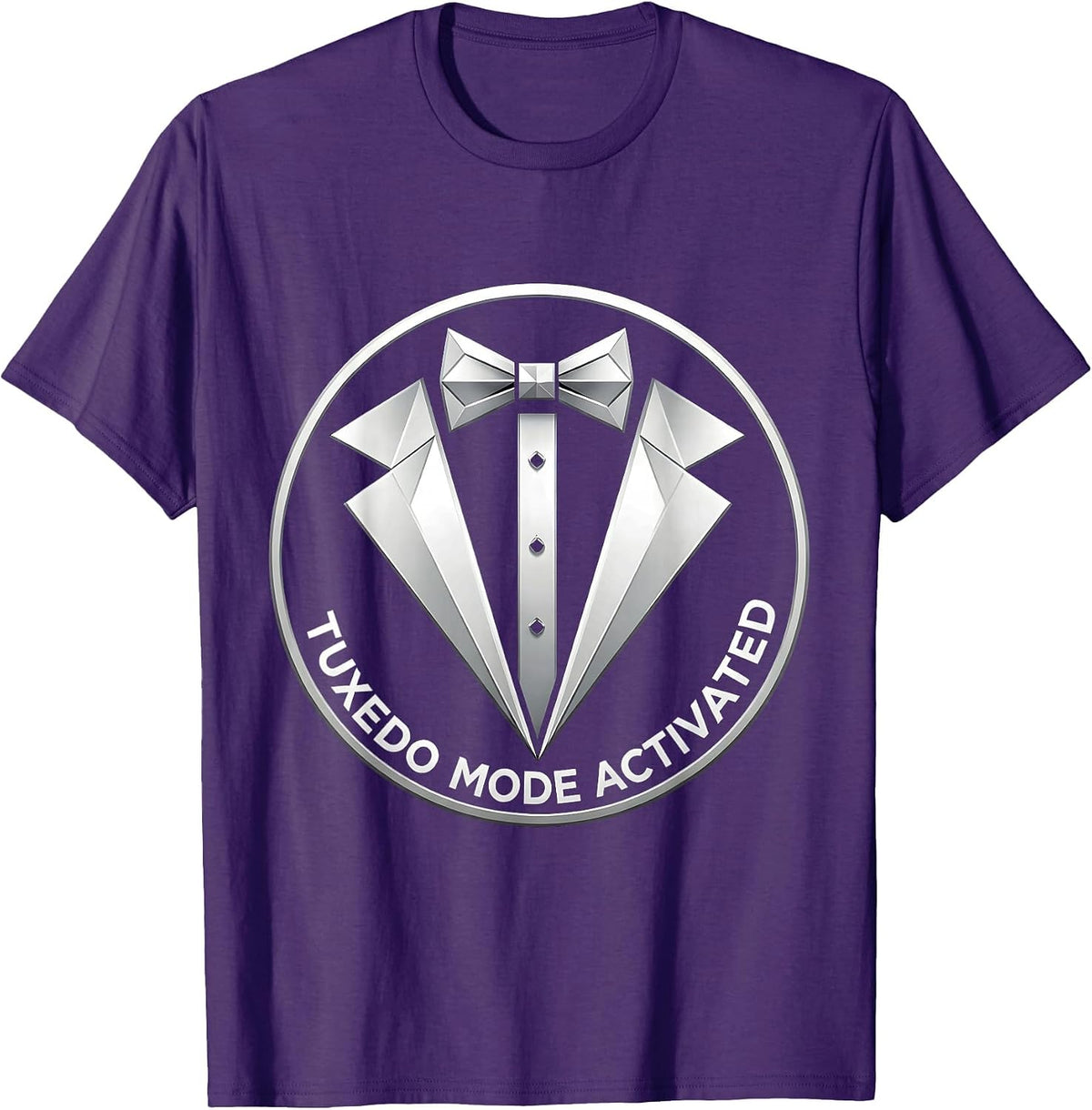 Tuxedo Mode Activated Formal Humor Design T-Shirt - Purple