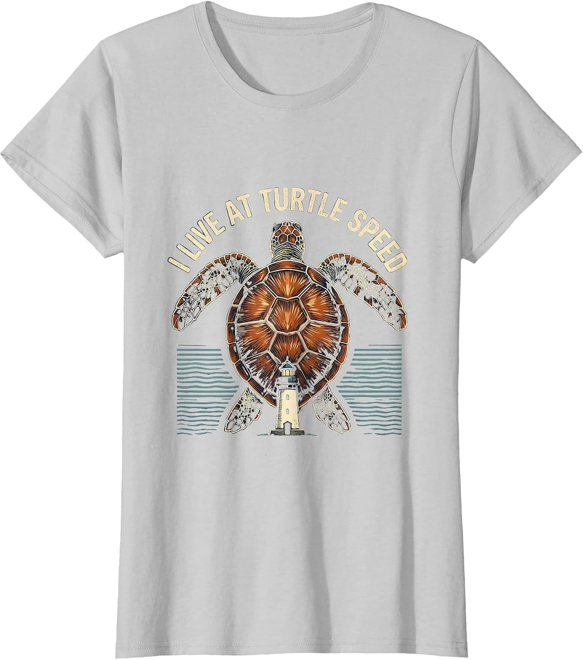 Women's I Live At Turtle Speed Vintage Sea Turtle Lover Humor T-Shirt - Silver Grey