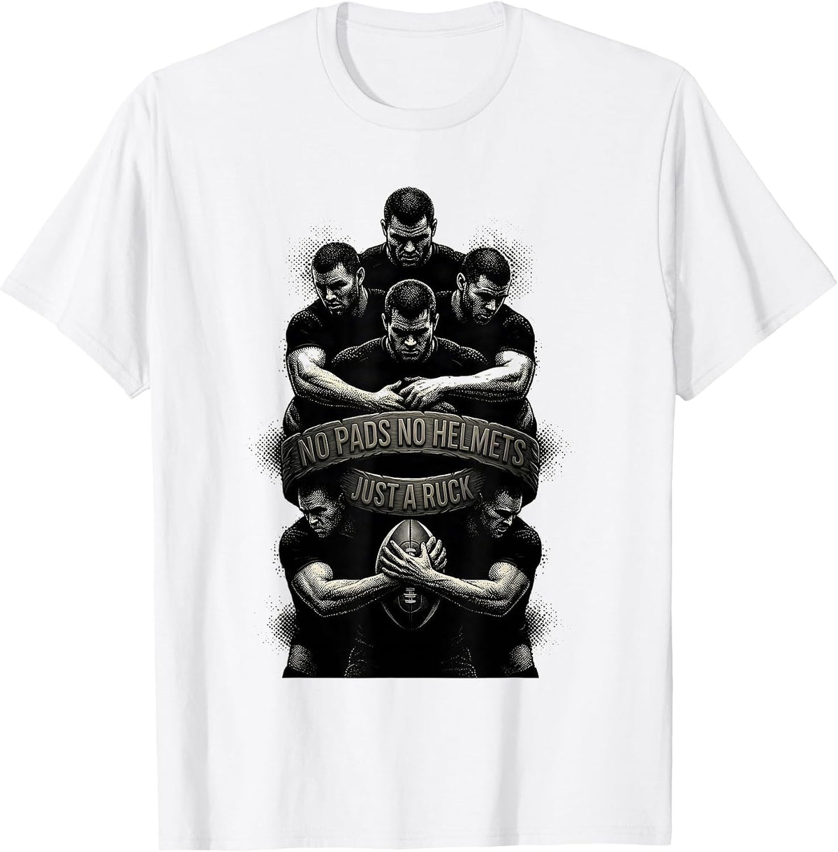 Men's No Pads No Helmets Just a Ruck Funny Rugby Player Gift T-Shirt - White
