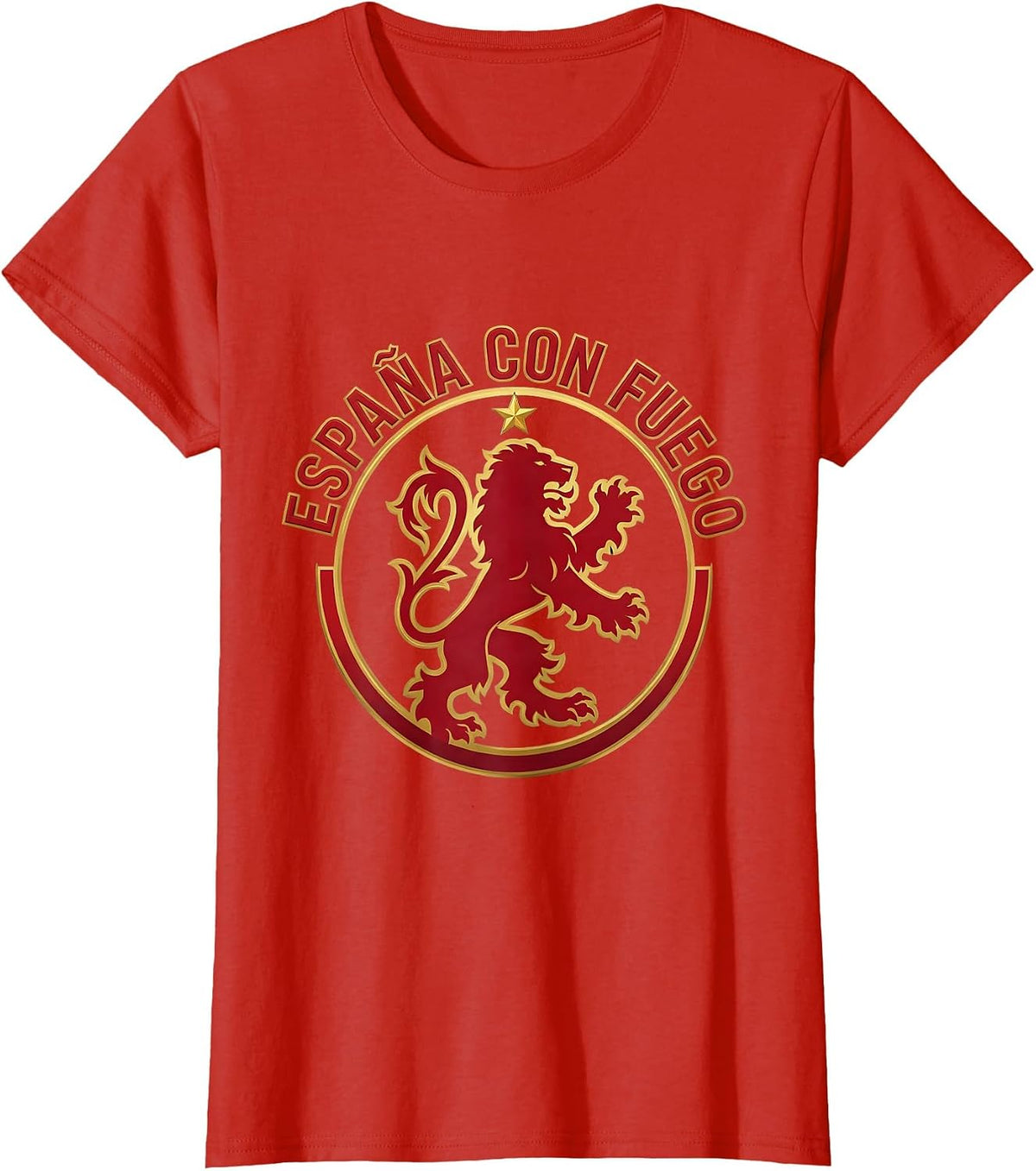 España con Fuego Patriotic Spanish Heritage Silhouette T-Shirt - Red