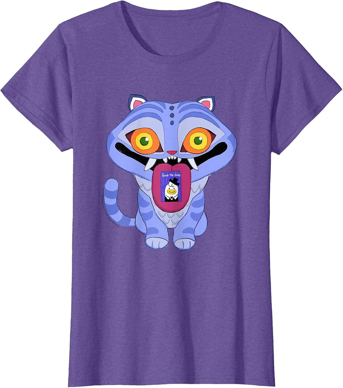 Kpop Demon Hunters Halloween Derpy Save The Date Invitation T-Shirt - Purple Heather