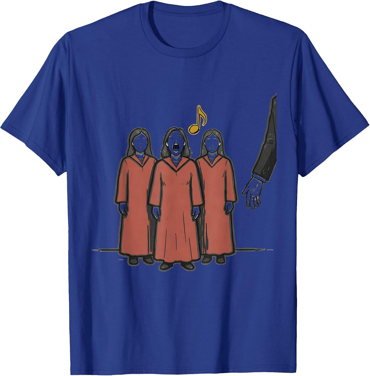 Men's Choir Singers Marker Outline Funny Music Lover Gift T-Shirt - Royal Blue