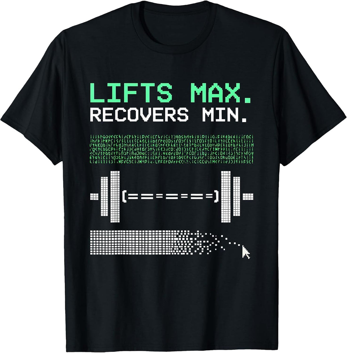 Men's LIFTS MAX RECOVERS MIN Funny Gym Workout Humor Weightlifting T-Shirt - Black