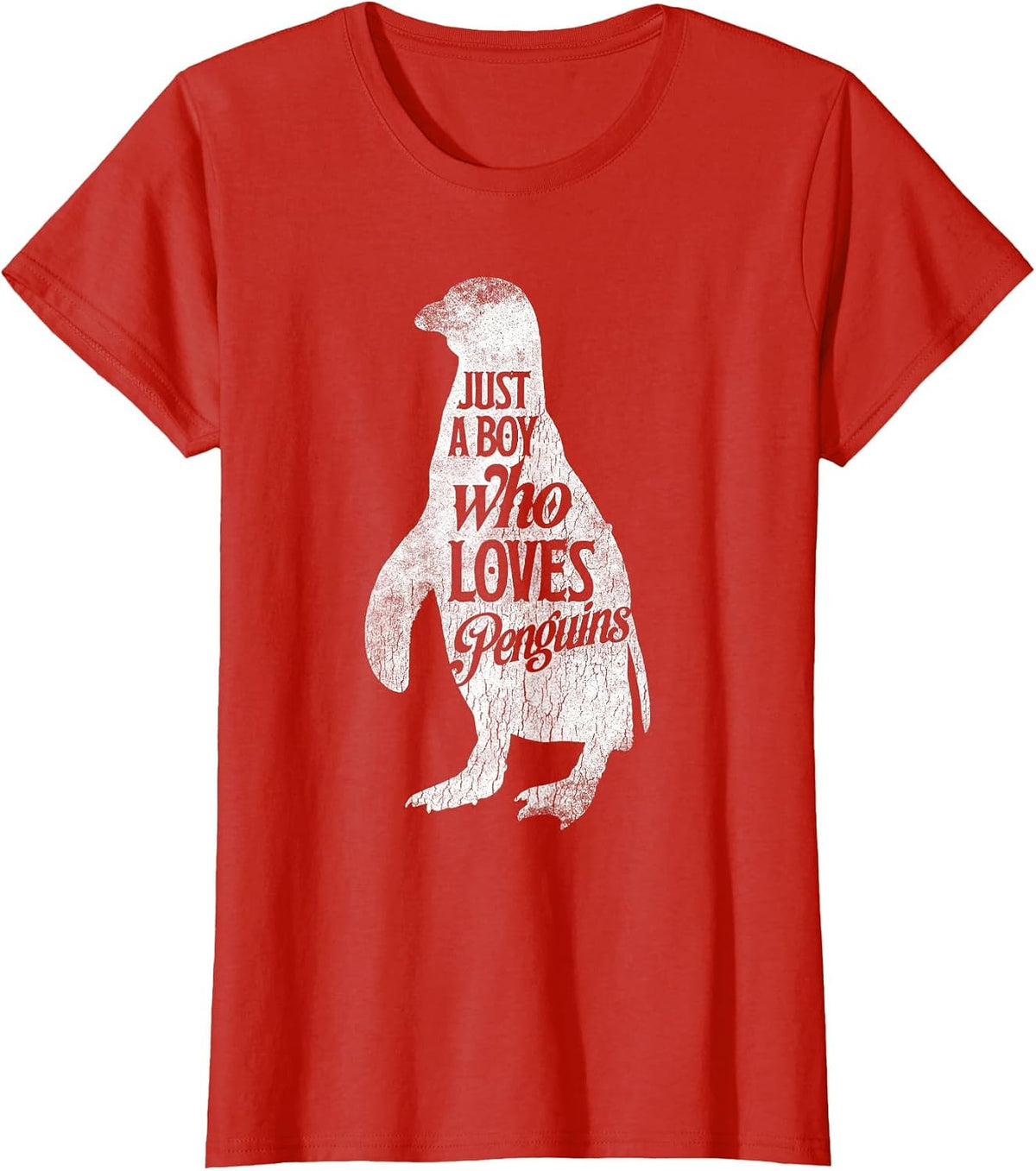 Just A Boy Who Loves Penguins T-Shirt Penguin Costume T-Shirt - Red