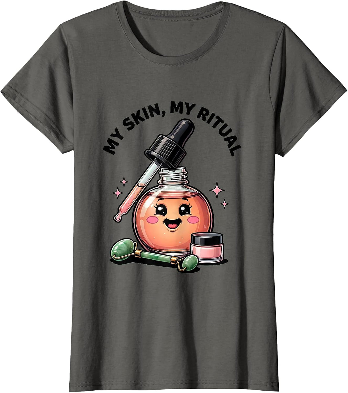 Women's My Skin My Ritual K-Beauty Skincare Design T-Shirt - Asphalt Grey