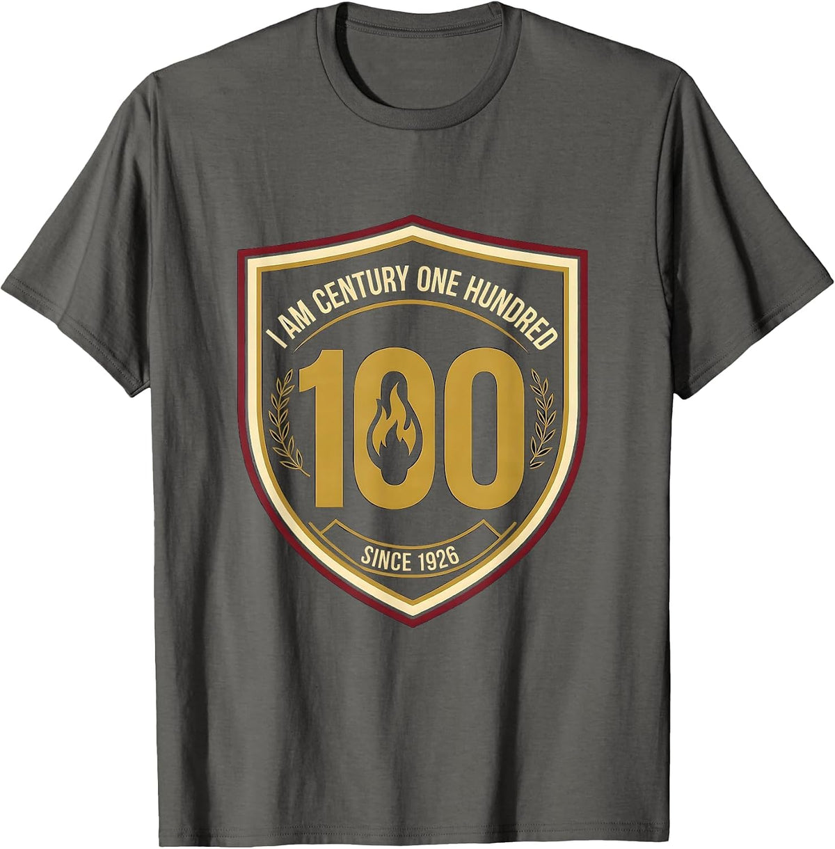 I Am Century One Hundred Since 1926 Centennial Black History T-Shirt - Asphalt Grey
