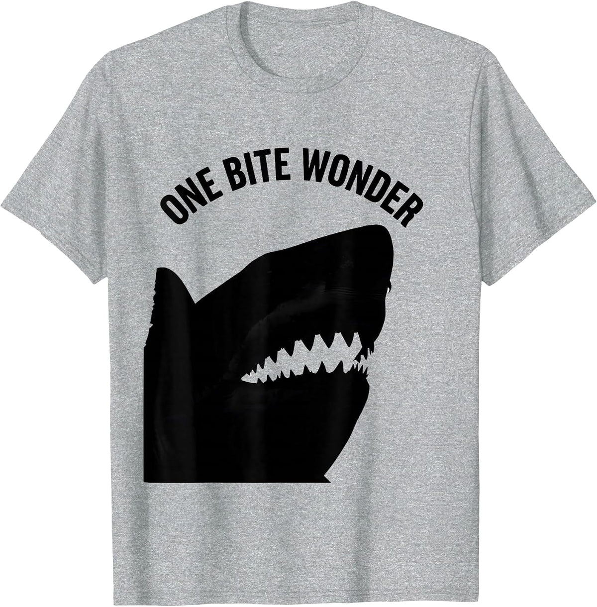 Men's One Bite Wonder Funny Shark Jaw Halloween Costume T-Shirt - Heather Grey